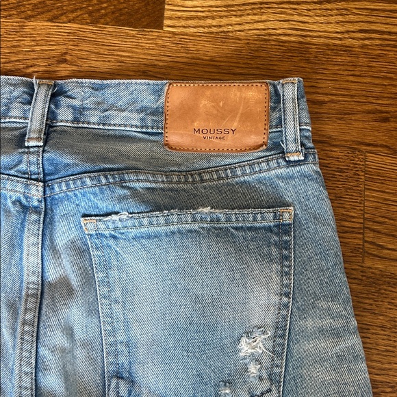 Moussy Vintage MV Raleigh Tapered Jeans 26 light wash distressed knee - Picture 10 of 10